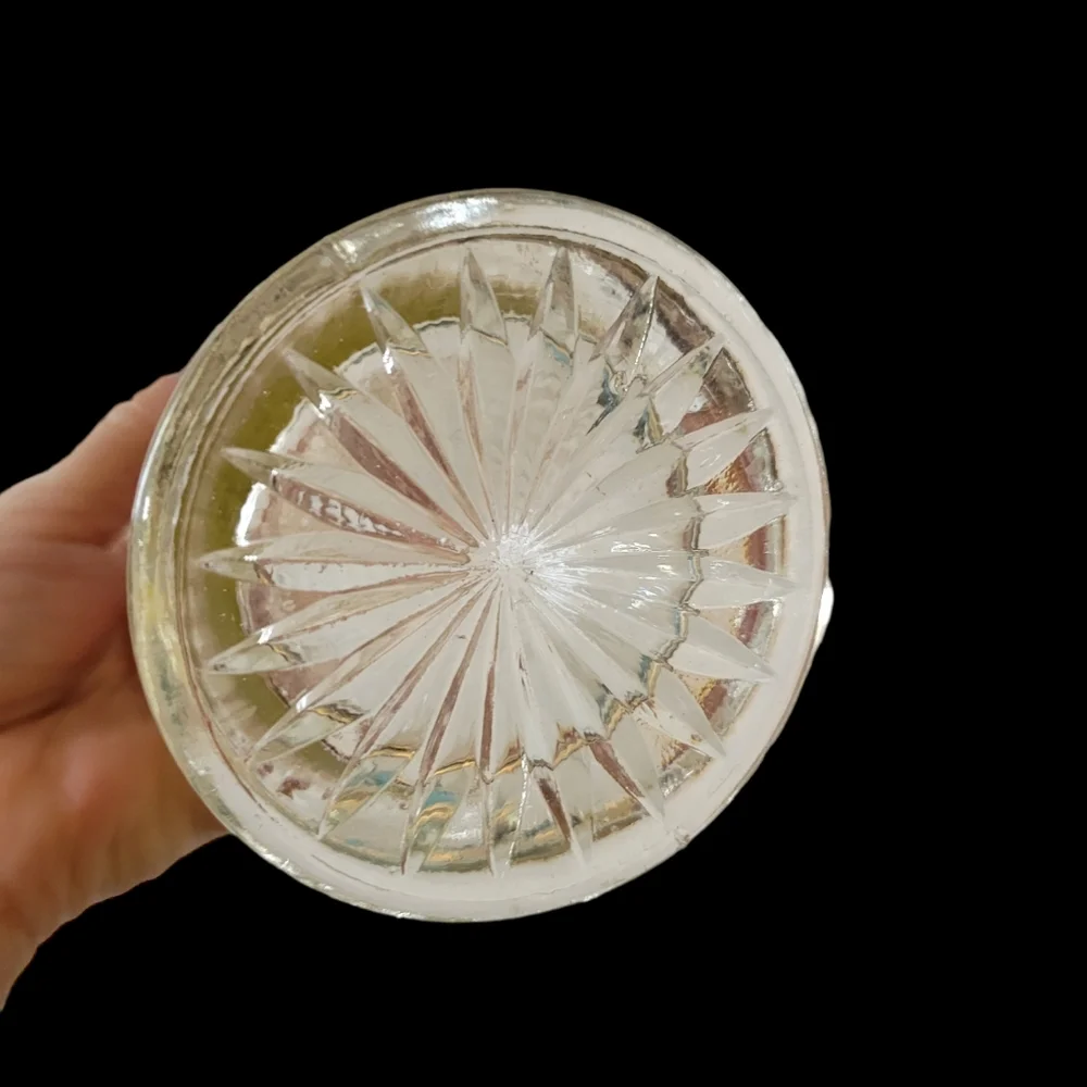 Vintage Swung Vase Clear Ribbed Pattern